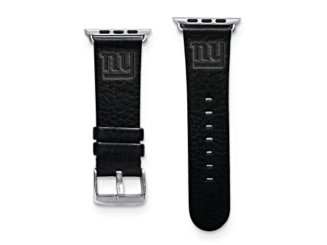 Gametime New York Giants Leather Band fits Apple Watch (42/44mm S/M Black). Watch not included.