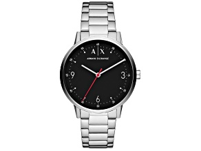 Armani Exchange Men's Classic Black Dial Stainless Steel Watch