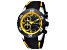Head Men's Vancouver 1 46mm Quartz Black Dial Yellow Accents Black Silicone Strap Watch