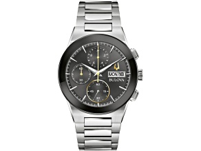 Bulova Men's Milennia Black Dial Stainless Steel Watch