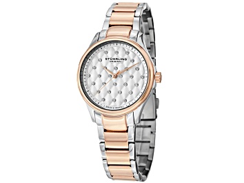 Picture of Stuhrling Women's Symphony White Dial, Two-tone Rose Stainless Steel Watch