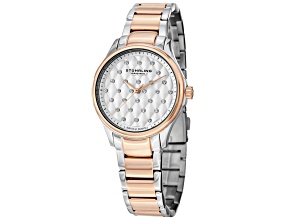 Stuhrling Women's Symphony White Dial, Two-tone Rose Stainless Steel Watch