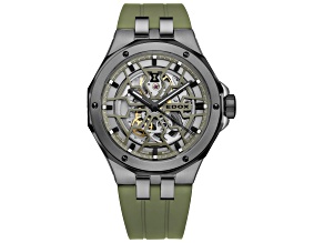 Edox Men Delfin The Original 43mm Automatic Watch with Green Rubber Strap