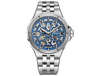 Picture of Edox Men Delfin The Original 43mm Automatic Watch, Stainless Steel Bracelet with Blue Dial