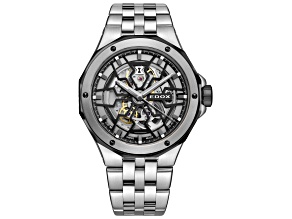 Edox Men Delfin The Original 43mm Automatic Watch, Stainless Steel Bracelet with Black Dial