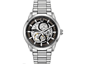 Bulova Men's Sutton White Dial, Stainless Steel Watch