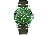 Mathey Tissot Men's Vintage Green Dial, Green Leather Strap Watch