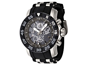 Invicta Invicta Racing 48mm Quartz Black Silicone Strap Watch, Black Bezel