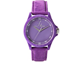 Toy Watch Women's Sartorial Purple Dial, Purple Leather Strap Watch