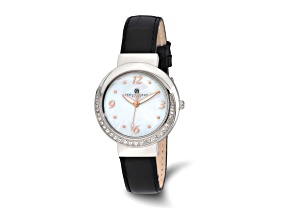 Charles Hubert Ladies Stainless Steel Leather Band 38mm Watch