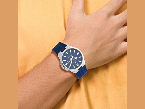 Charles Hubert Stainless Steel Blue Dial Watch