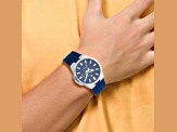 Charles Hubert Stainless Steel Blue Dial Watch