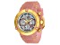 Invicta Subaqua 42mm Yellow Bezel Pink Silicone Strap Quartz Watch