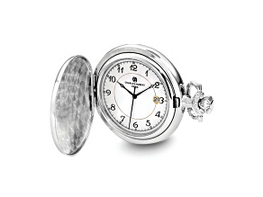 Charles Hubert Silver Tone Brass Floral Design Pocket Watch