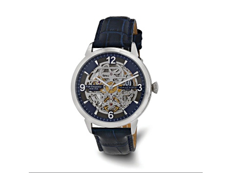 Charles Hubert Stainless Steel Blue Skeleton Dial Automatic Watch