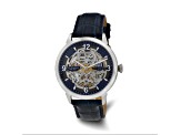 Charles Hubert Stainless Steel Blue Skeleton Dial Automatic Watch