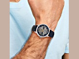 Charles Hubert Stainless Steel Blue Skeleton Dial Automatic Watch