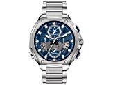 Bulova Men's Precisionist Blue Dial, Stainless Steel Watch