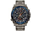 Bulova Men's Precisionist Gray Dial, Gray Stainless Steel Watch