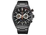 Seiko Men's Core Chronograph Black Dial Black Stainless Steel Watch