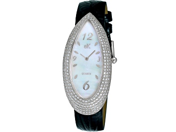 Picture of Adee Kaye Women's Pear Black Leather Strap Watch