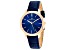 Christian Van Sant Women's Octave Slim Blue Dial, Rose Bezel, Blue Leather Strap Watch