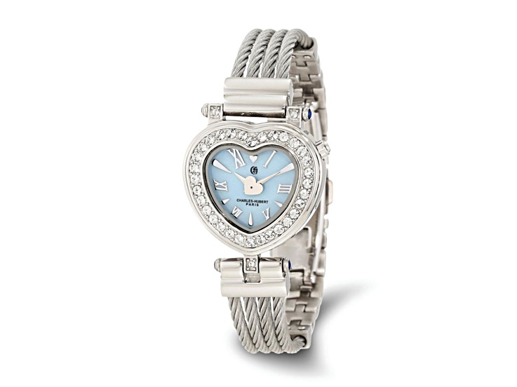 Charles Hubert Stainless Blue MOP Watch Amazon | Charles-Hubert Paris 6792-E Chrome Finish Light  main image 4