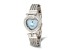 Charles Hubert Stainless Steel Bangle Light Blue MOP Heart Dial Watch