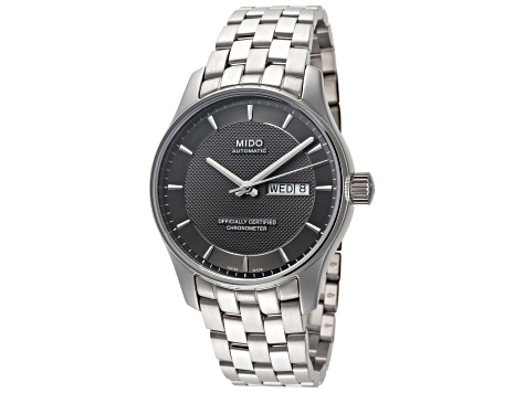 Mido Men's Belluna Clou De Paris 40mm Automatic Black Dial Stainless Steel Watch