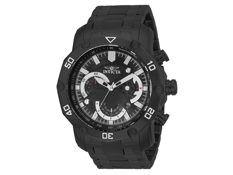 Invicta Men's Pro Diver 50mm Black Dial Stainless Steel Bracelet Quartz Watch