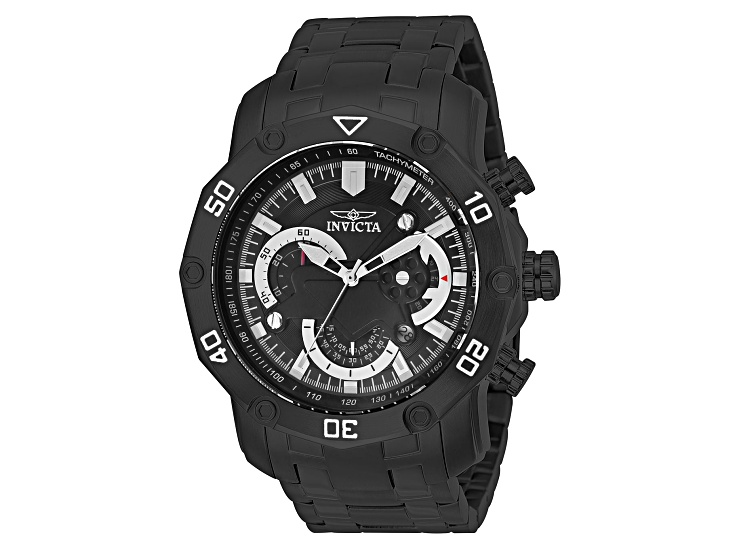 Invicta Men's Pro Diver 50mm Black Dial Stainless Steel Bracelet Quartz Watch