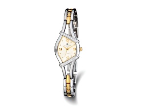 Ladies Charles Hubert Gold-finish Two-tone Crystal Bezel 20mm Watch