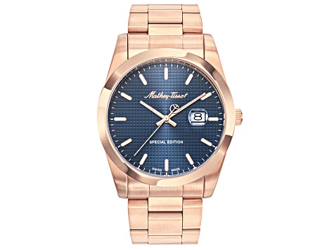 Mathey Tissot Men's Classic Blue Dial Rose Stainless Steel Watch