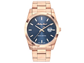 Mathey Tissot Men's Classic Blue Dial Rose Stainless Steel Watch