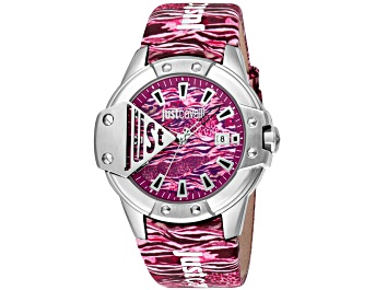 Picture of Just Cavalli Women's Scudo Pink Dial, Pink Leather Strap Watch