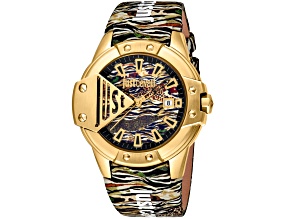 Just Cavalli Women's Scudo Black Dial, Multicolor Leather Strap Watch