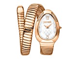 Just Cavalli Women's Taglio White Dial Rose Stainless Steel Snake Watch