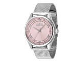 Invicta Celestial 36mm Pink Dial Stainless Steel Mesh Band Quartz Watch