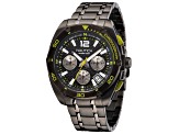 Nautica Tin Can Bay Men's 44mm Quartz Gunmetal Stainless Steel Watch, Black Dial