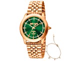 Just Cavalli Glam Creazione 34mm Quartz Women's Green Dial Rose Stainless Steel Watch