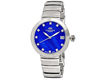 Picture of Oniss Women's Prima Collection Blue Dial, Yellow Stainless Steel Bracelet Watch