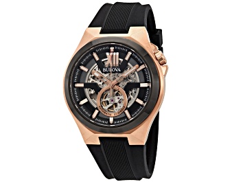 Picture of Bulova Men's Classic Black Rubber Strap Watch