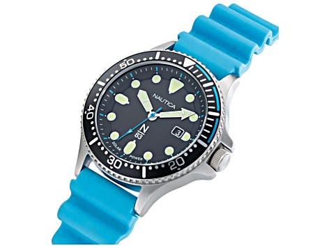 Nautica Cocoa Beach Men's 43 Quartz Watch, Blue Polyurethane Strap