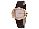 Just Cavalli Women's C Rose Dial, Brown Leather Strap Watch