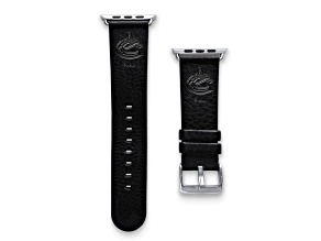 Gametime NHL Vancouver Canucks Black Leather Apple Watch Band (38/40mm M/L). Watch not included.