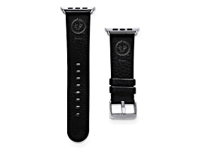 Gametime NHL Winnipeg Jets Black Leather Apple Watch Band (38/40mm M/L). Watch not included.