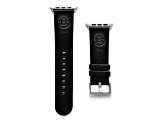 Gametime NHL Boston Bruins Black Leather Apple Watch Band (38/40mm M/L). Watch not included.