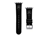 Gametime NHL Colorado Avalanche Black Leather Apple Watch Band (38/40mm M/L). Watch not included.