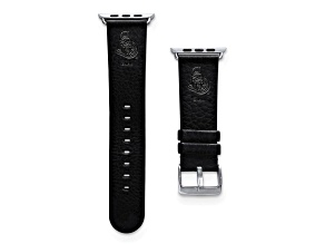 Gametime NHL Ottawa Senators Black Leather Apple Watch Band (38/40mm M/L). Watch not included.