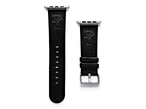 Gametime NHL Pittsburgh Penguins Black Leather Apple Watch Band (38/40mm M/L). Watch not included.
